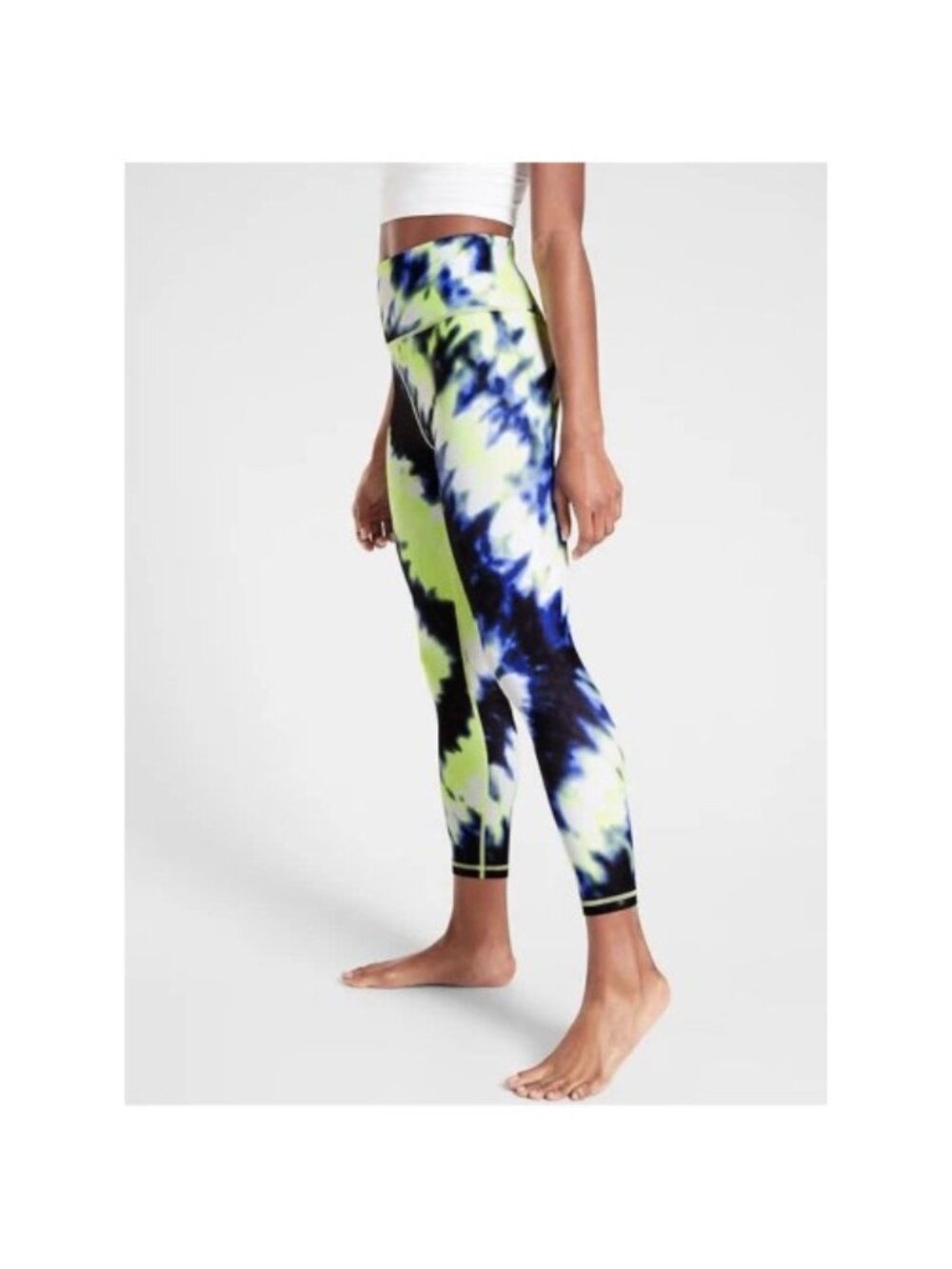 ATHLETA Elation Tie Dye 7/8 Tight YOGA Legging Cobalt Blue  Size Medium